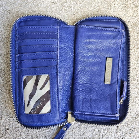 Linea Pelle Cobalt Leather Dylan Zip Wallet - Picture 10 of 17